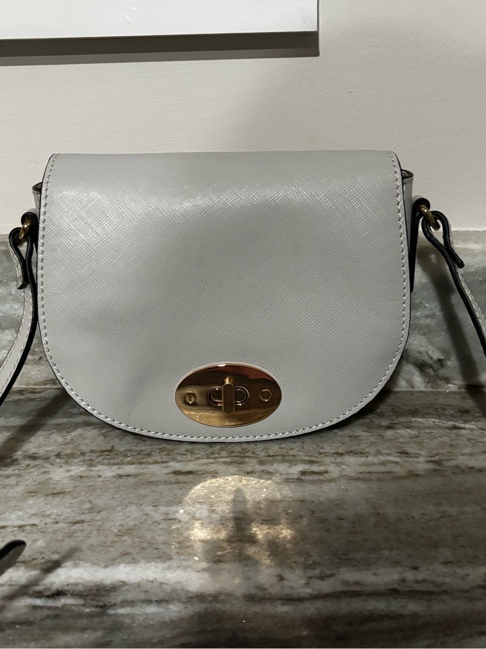 Ashwood Genuine Leather Borsa Della Mods Light Gray Crossbody Bag